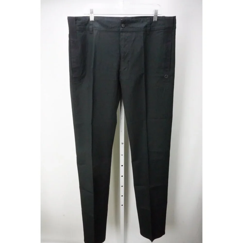 Gucci Solid Black 100% Cotton Chino Pants Trousers 52 EU Brand NEW
